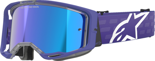 Alpinestars GOGGLES Vision 8 Goggle - Purple Frame with Blue Mirror Lens, Part 5101625-3116