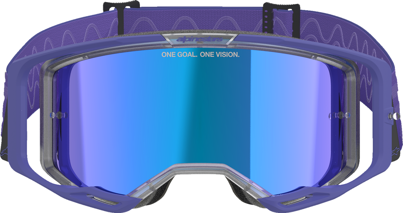 Alpinestars GOGGLES Vision 8 Goggle - Purple Frame with Blue Mirror Lens, Part 5101625-3116