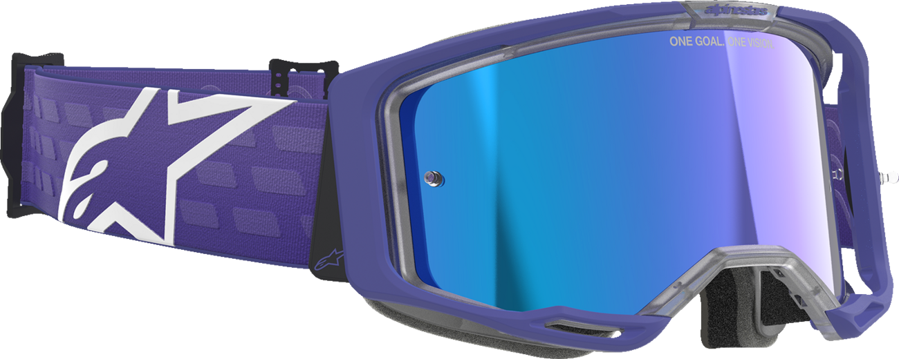 Alpinestars GOGGLES Vision 8 Goggle - Purple Frame with Blue Mirror Lens, Part 5101625-3116