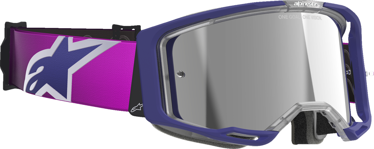 Alpinestars GOGGLES Vision 8 Goggle – Purple/Light Gray with Silver Mirror Lens, Part 5101625-3153