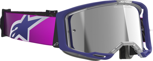 Alpinestars GOGGLES Vision 8 Goggle – Purple/Light Gray with Silver Mirror Lens, Part 5101625-3153