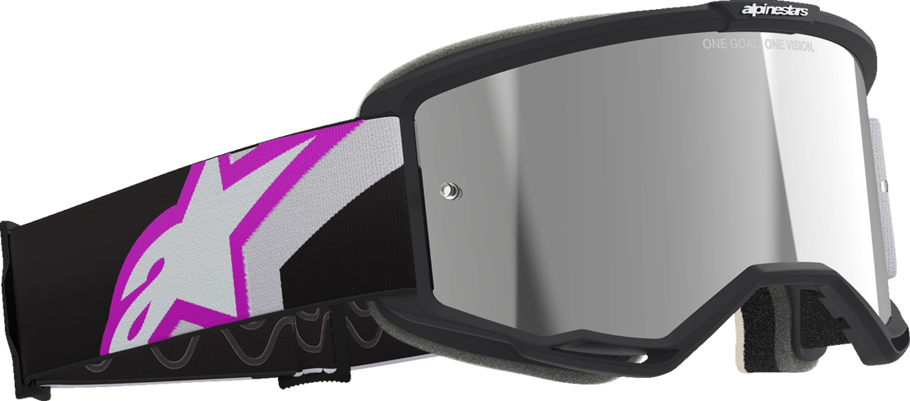 Alpinestars GOGGLES Vision 5 Goggle - Light Gray/Purple with Silver Mirror Lens, Part 5101825-9285
