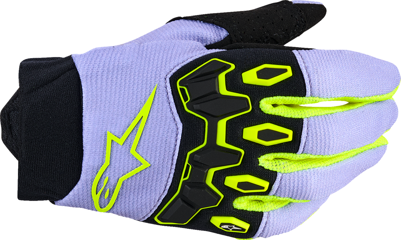 Alpinestars Youth Full Bore V2 Gloves - Purple/Fluo Yellow, Size XS (Part #3540226-3175-XS)