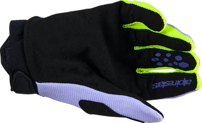 Alpinestars Youth Full Bore V2 Gloves in Purple/Fluo Yellow - 2XS (Part #3540226-3175-2XS)