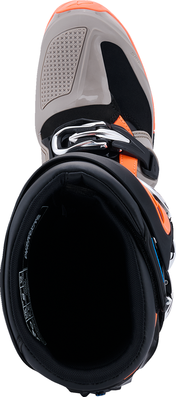 Alpinestars Tech 7 Enduro Boots - Black, Warm Gray & Fluorescent Orange US 8 - Part 2010426-1562-8