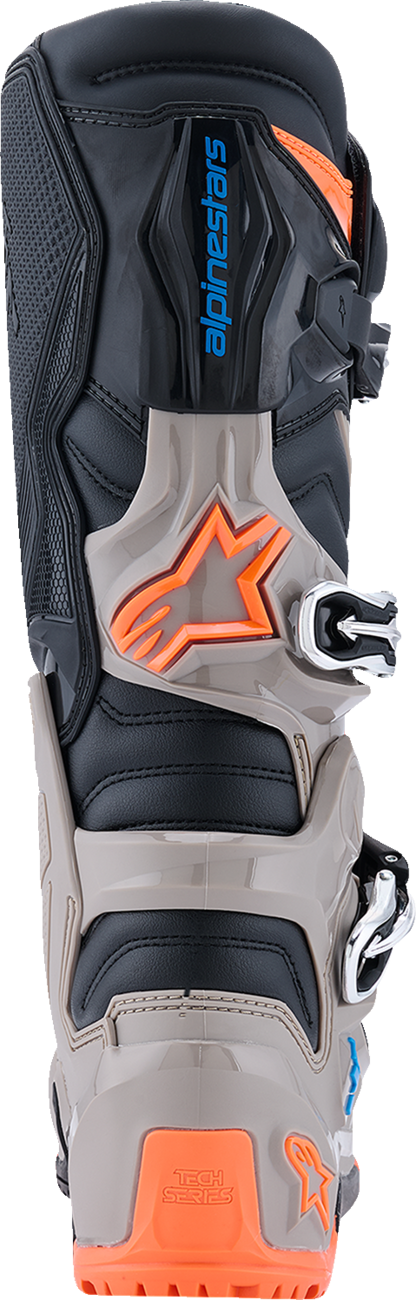 Alpinestars Tech 7 Enduro Boots - Black, Warm Gray & Fluorescent Orange US 8 - Part 2010426-1562-8
