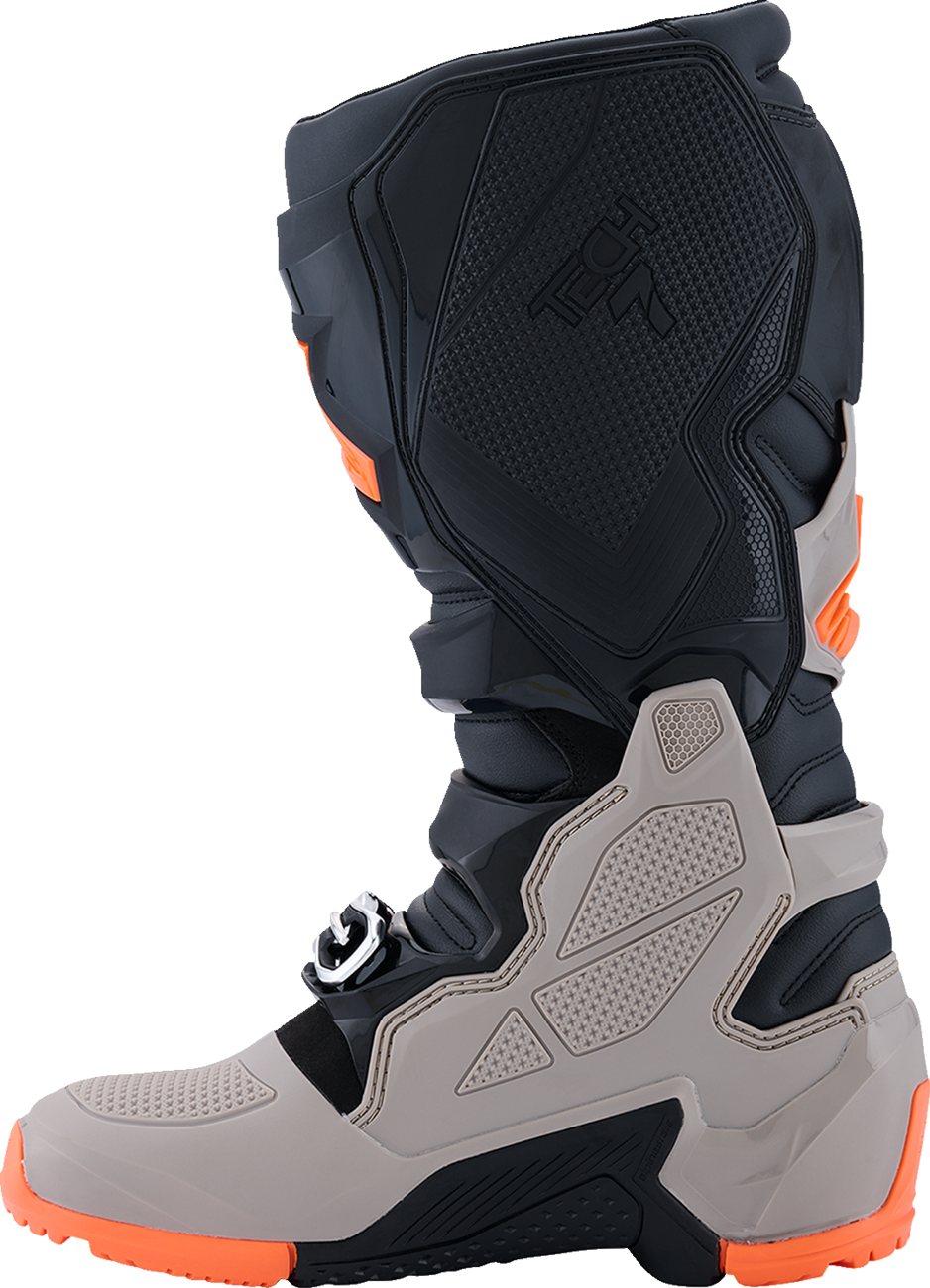 Alpinestars Tech 7 Enduro Motorcycle Boots - Black, Warm Gray & Fluorescent Orange US 7