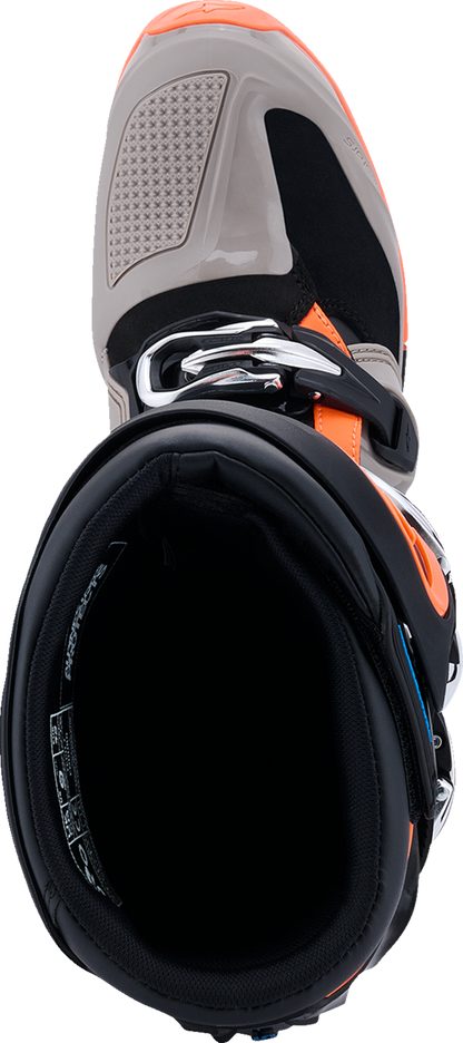 Alpinestars Tech 7 Enduro Motorcycle Boots - Black, Warm Gray & Fluorescent Orange US 7