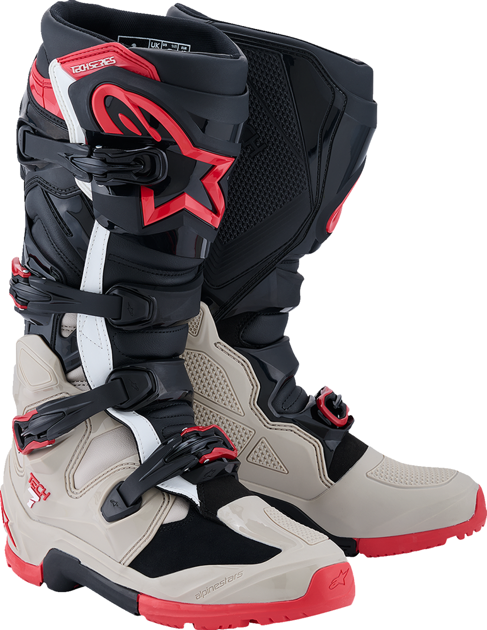 Alpinestars Tech 7 Enduro Boots - Black, Light Gray & Bright Red, US Size 12