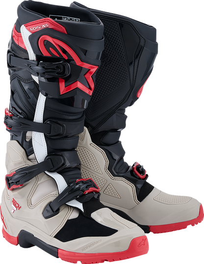 Alpinestars Tech 7 Enduro Boots – Black, Light Gray, Bright Red, US Size 14