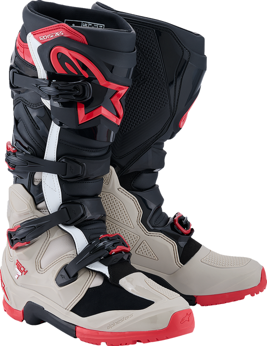 Alpinestars Tech 7 Enduro Boots – Black, Light Gray, Bright Red, US Size 14
