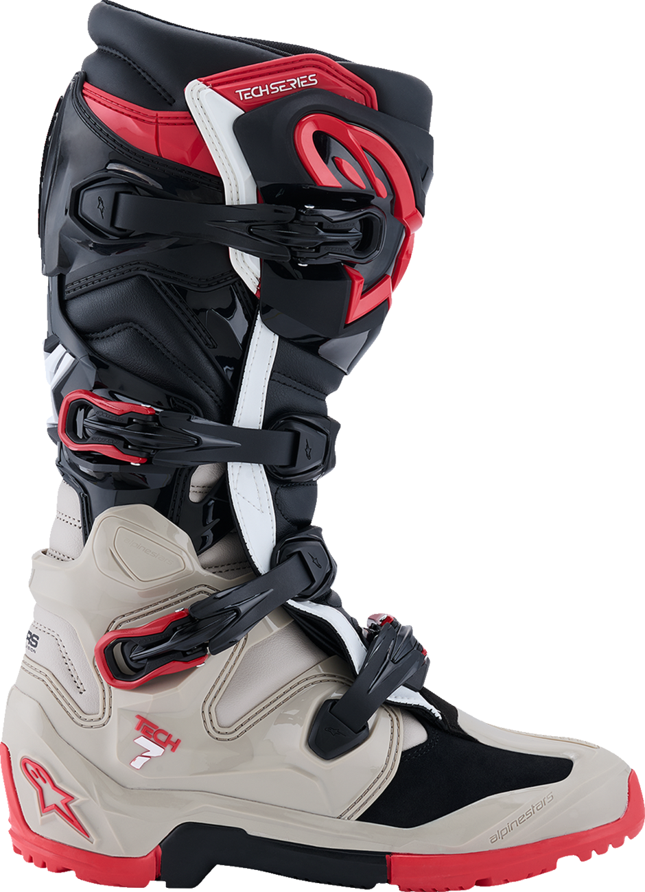 Alpinestars Tech 7 Enduro Boots – Black, Light Gray, Bright Red, US Size 14