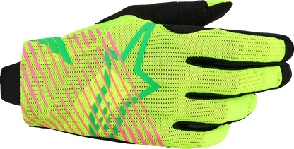 Alpinestars Radar Pro Gloves - Green, Fluorescent Yellow, Pink - Large (Part No. 3560325-6025-L)