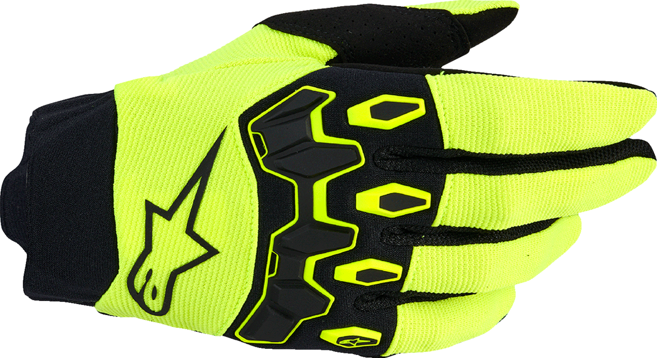 Alpinestars Full Bore V2 Gloves - Fluo Yellow/Black, Small (Part# 3560426-551-S)