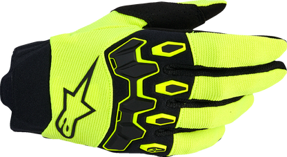 Alpinestars Full Bore V2 Gloves - Fluo Yellow/Black, Small (Part# 3560426-551-S)
