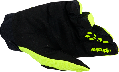 Alpinestars Full Bore V2 Gloves - Fluo Yellow/Black, Small (Part# 3560426-551-S)