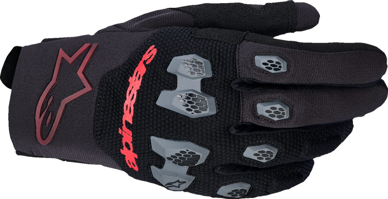 Alpinestars Pro-Dura Gloves Black/Bright Red XL – Enduro Trail Riding Protection and Comfort