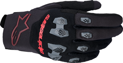 Alpinestars Pro-Dura Gloves Black/Bright Red XL – Enduro Trail Riding Protection and Comfort