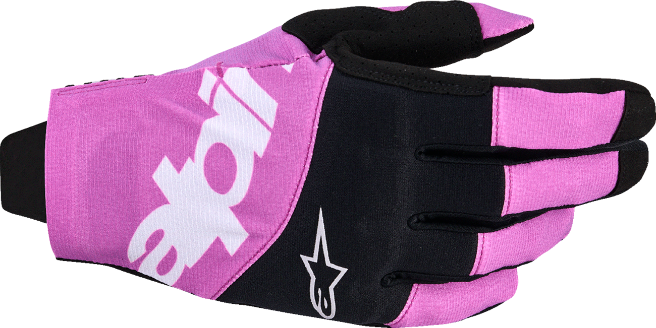 Alpinestars Techstar Racing Gloves 2XL – Black, Light Gray & Purple for Professional Motorsport Control