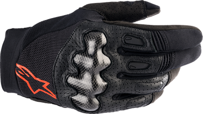 Alpinestars Megawatt V2 Off-Road Gloves - Black/Fluo Red, Medium (Part #3565023-1030-MD)