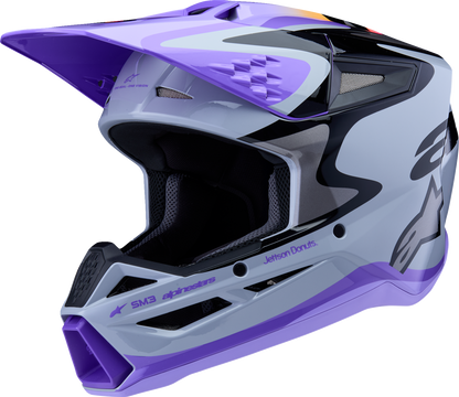 ALPINESTARS Youth SM3 Helmet - Jettson - Glosss Black/Gray/Purple - Medium 8303226-9277-YM