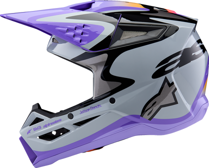 ALPINESTARS Youth SM3 Helmet - Jettson - Glosss Black/Gray/Purple - Medium 8303226-9277-YM