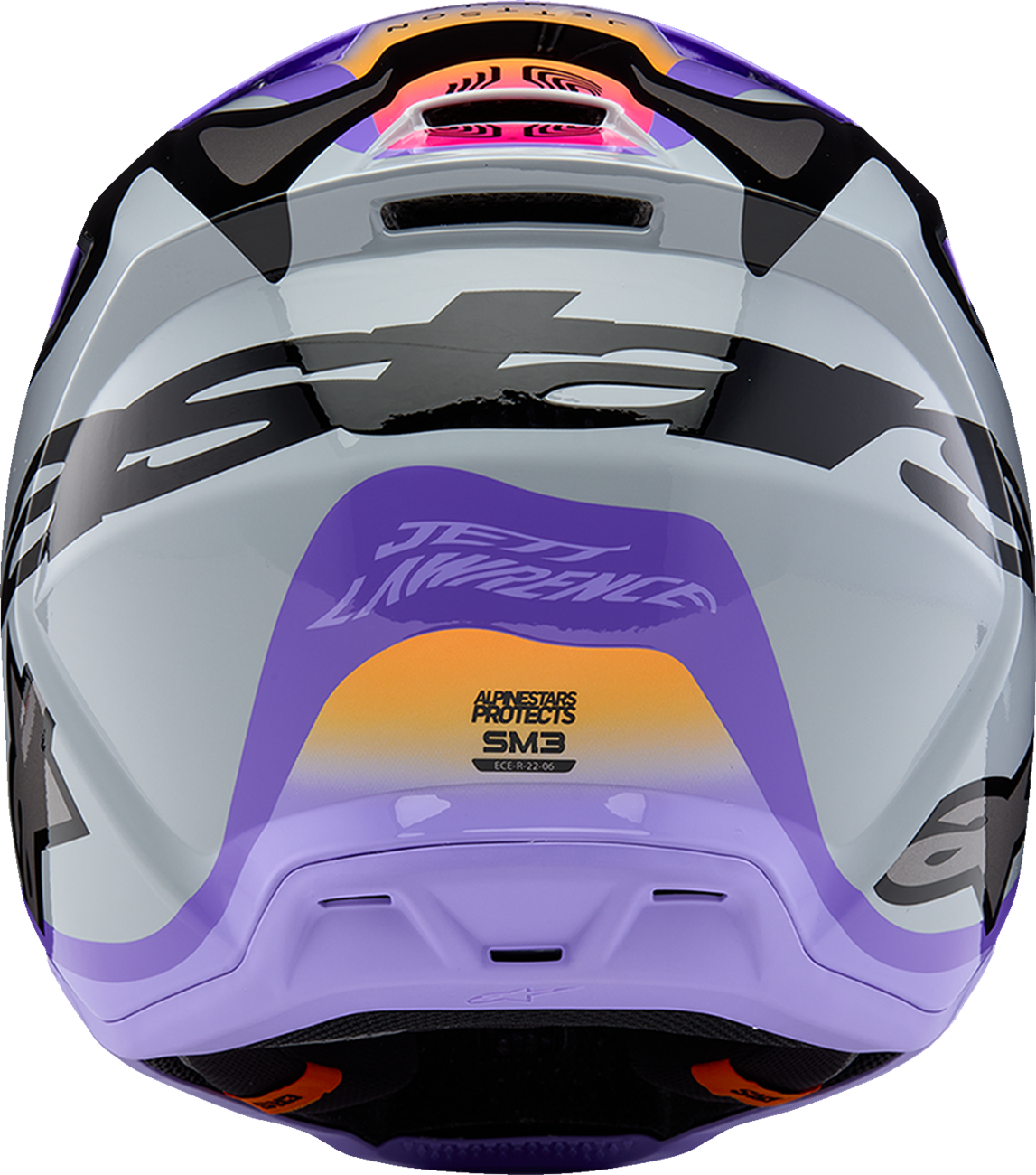 ALPINESTARS Youth SM3 Helmet - Jettson - Glosss Black/Gray/Purple - Medium 8303226-9277-YM