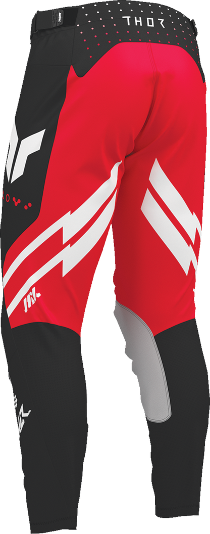 THOR Launchmode Futura Pants Black/Red US 40 - Durable Race-Ready Motorcycle Pants with Breathable Mesh and Adjustable Fit