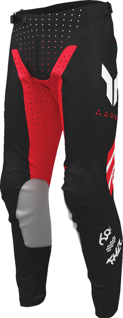 THOR Launchmode Futura Pants Black/Red US 40 - Durable Race-Ready Motorcycle Pants with Breathable Mesh and Adjustable Fit