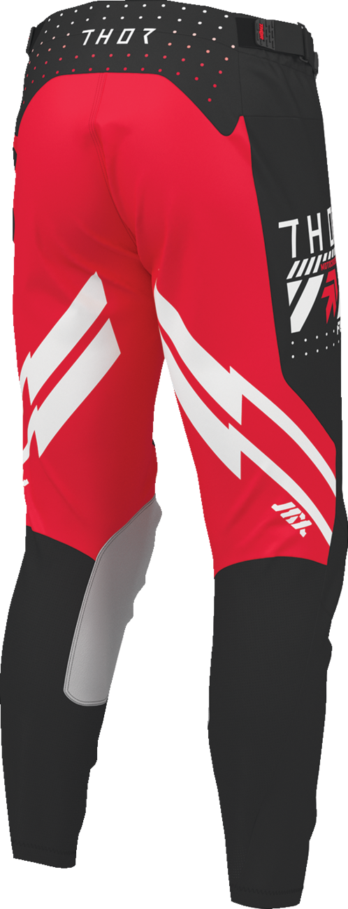 THOR Launchmode Futura Pants Black/Red US 40 - Durable Race-Ready Motorcycle Pants with Breathable Mesh and Adjustable Fit