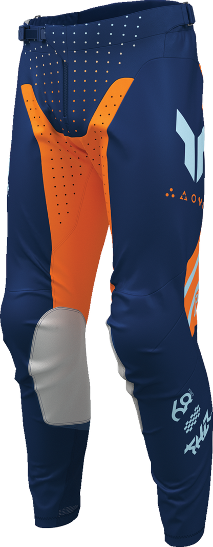 THOR Launchmode Futura Pants - Navy/Orange US 36 - Durable Performance Riding Gear
