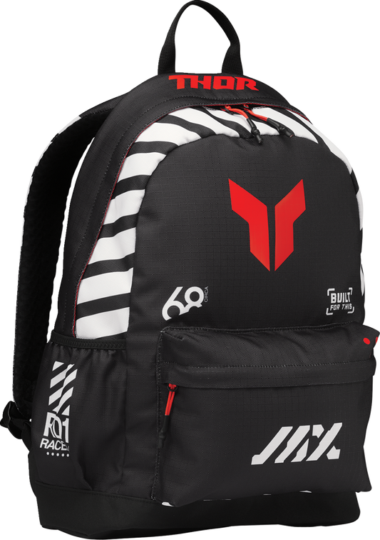 THOR Varsity Backpack - Black and Coral, Part Number 3517-0563