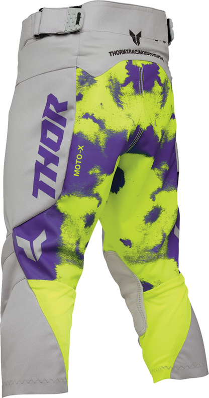 THOR Youth Launchmode Bleach Pants – Gray/Acid, US 18 (Part No. 2903-2615)