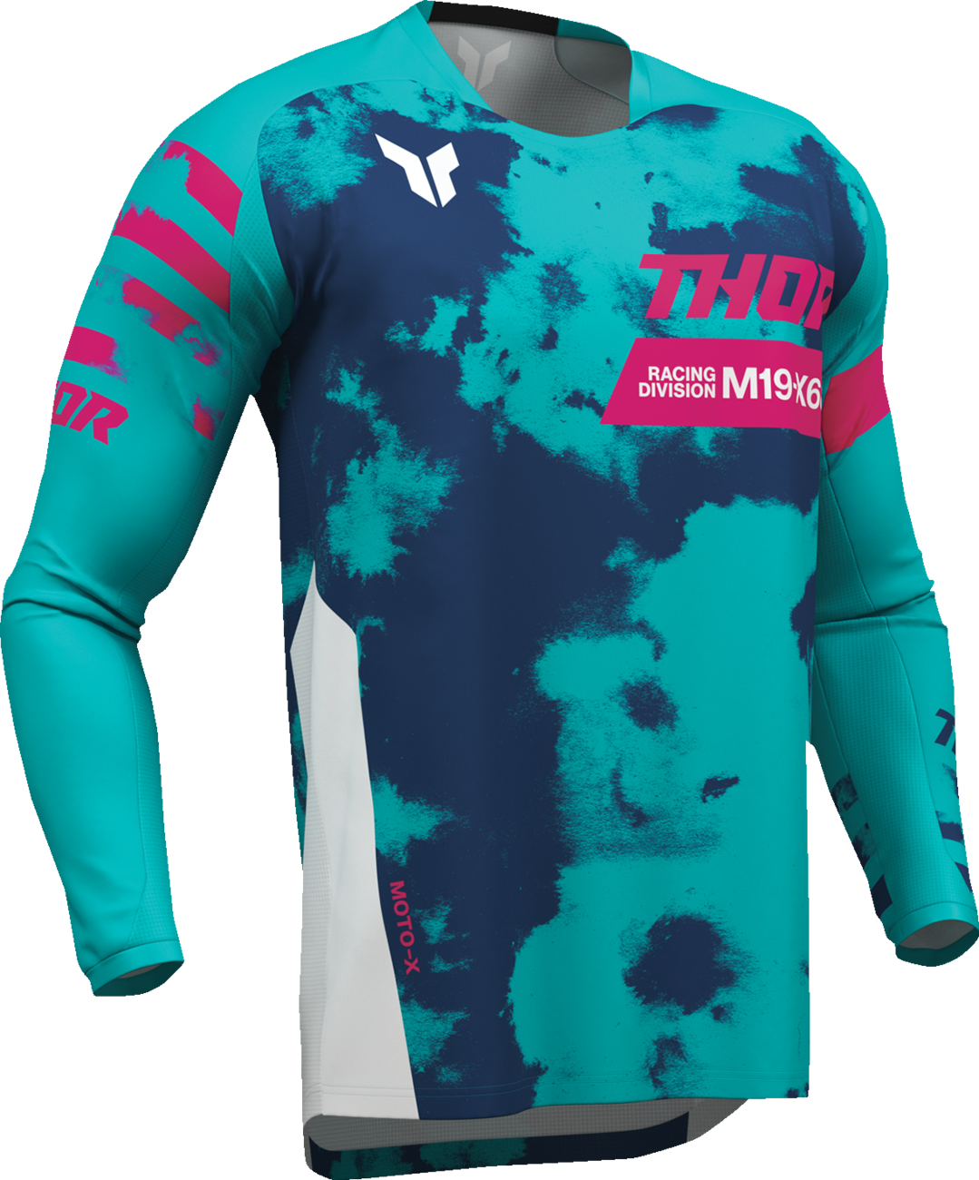 THOR Youth Launchmode Bleach Jersey - White/Aqua, Part #2912-2586