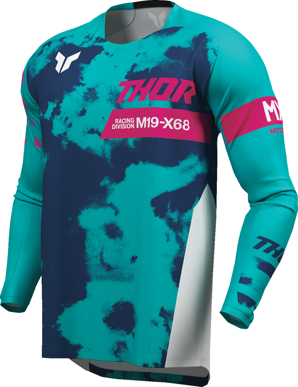 THOR Youth Launchmode Bleach Jersey - White/Aqua, Part #2912-2586