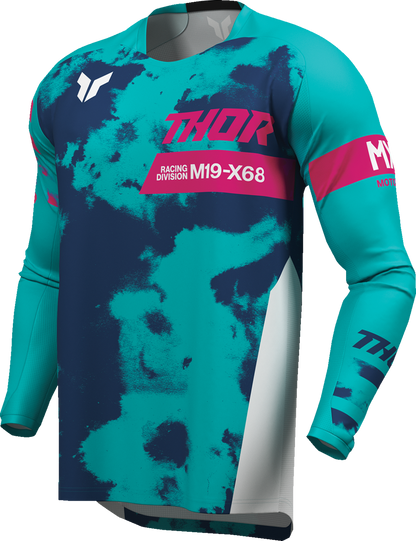THOR Youth Launchmode Bleach Jersey - White/Aqua, Part #2912-2586