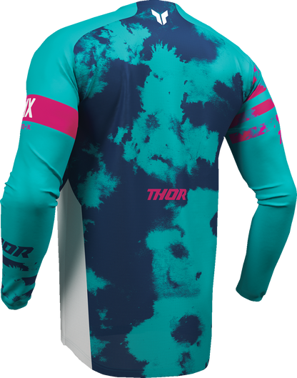 THOR Youth Launchmode Bleach Jersey - White/Aqua, Part #2912-2586