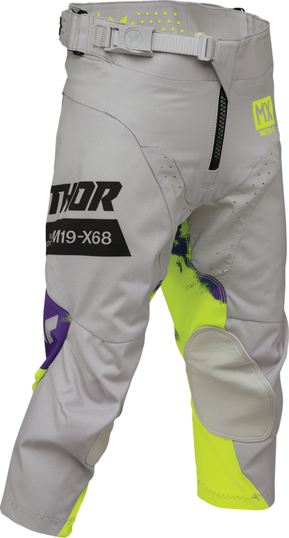THOR Youth Launchmode Bleach Pants – Gray/Acid, US 18 (Part No. 2903-2615)