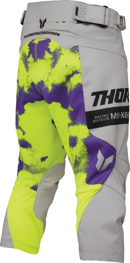 THOR Youth Launchmode Bleach Pants – Gray/Acid, US 18 (Part No. 2903-2615)