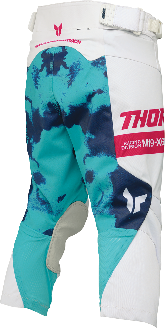THOR Youth Launchmode Bleach Pants - White and Aqua, US 26, Part No. 2903-2625
