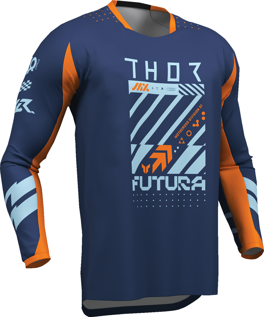 THOR Youth Launchmode Futura Jersey - Navy and Orange, XL - Part Number 2912-2601