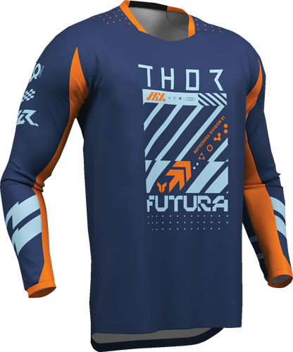 THOR Youth Launchmode Futura Jersey - Navy and Orange, XL - Part Number 2912-2601