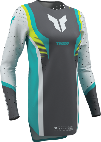 THOR Women's Sportmode Velocity Jersey - Gray/Aqua, Part Number 2911-0335