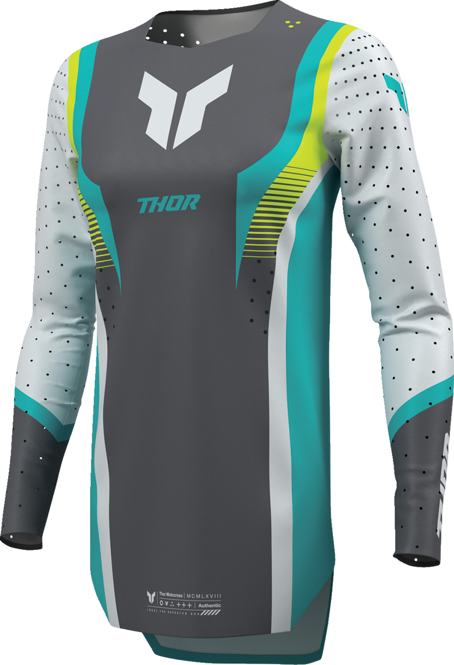 THOR Women's Sportmode Velocity Jersey - Gray/Aqua, Part Number 2911-0335