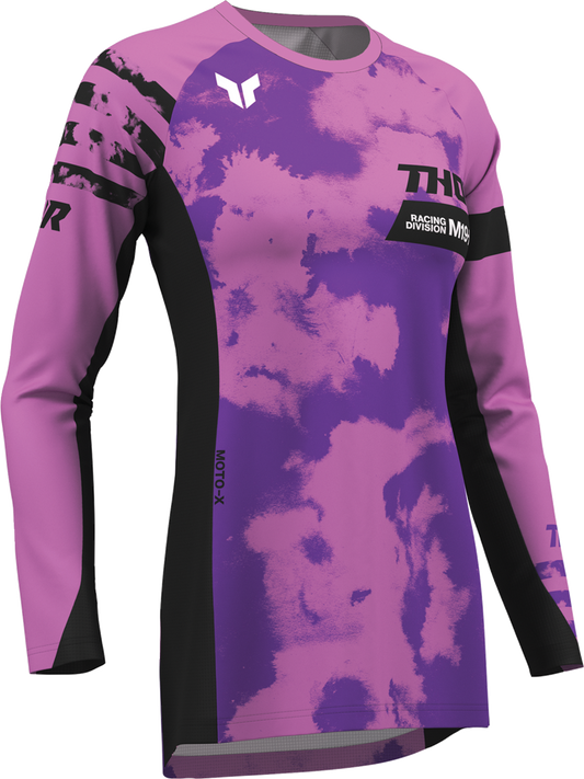 THOR Women's Launchmode Bleach Jersey - Black/Orchid, Part No. 2911-0341