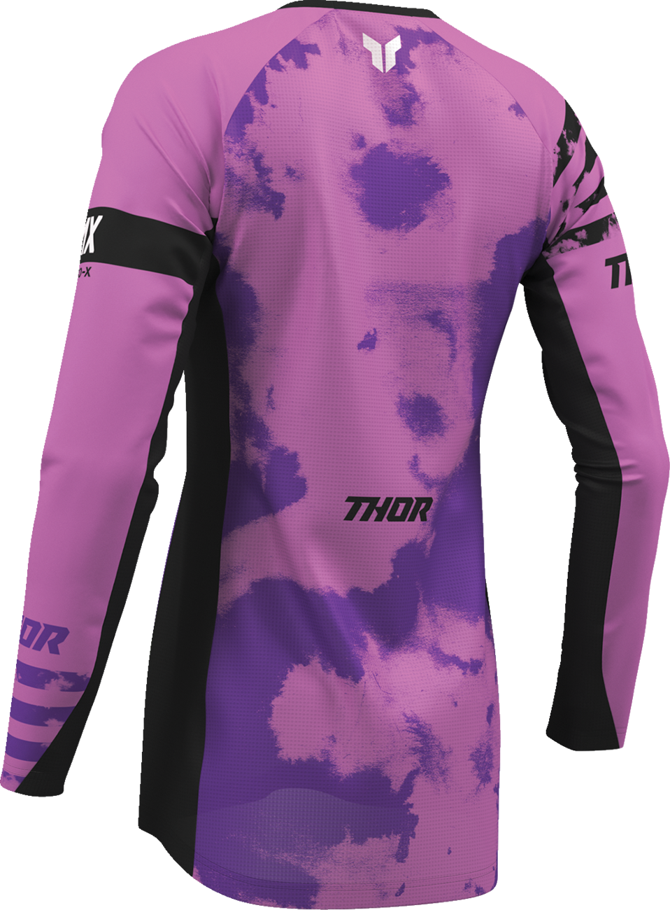 THOR Women's Launchmode Bleach Jersey - Black and Orchid, Size Large - Part Number 2911-0343