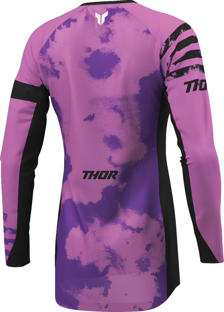 THOR Women's Launchmode Bleach Jersey - Black/Orchid, Part No. 2911-0341