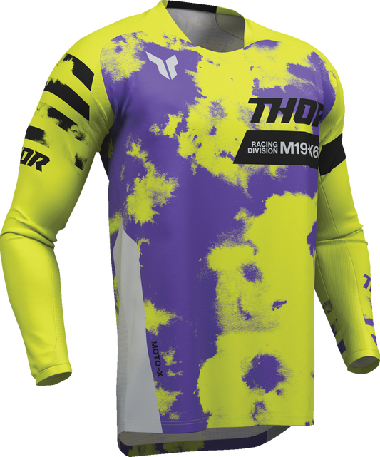 THOR Youth Launchmode Bleach Jersey - Gray/Acid, Part Number 2912-2578