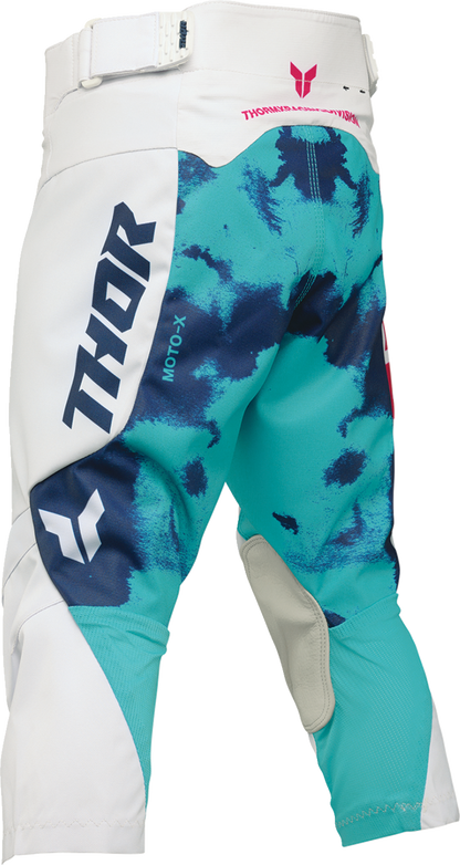 THOR Youth Launchmode Bleach Pants - White/Aqua, Part Number 2903-2621