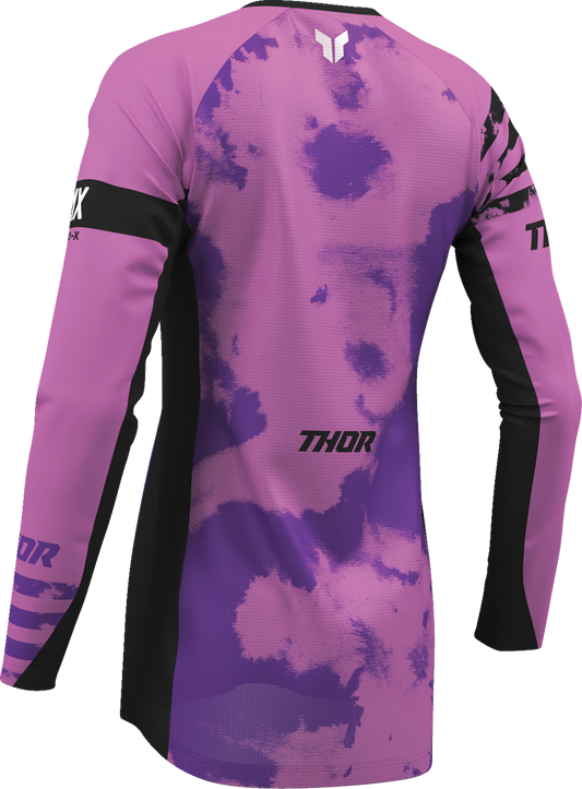 THOR Women's Launchmode Bleach Jersey – Black/Orchid, Medium (Part No. 2911-0342)